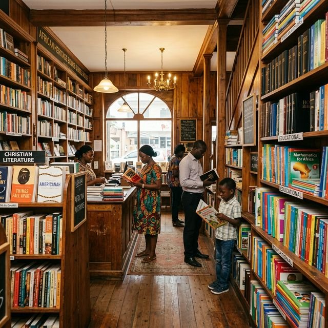 Uganda Bookshop heritage location and bookshelves
